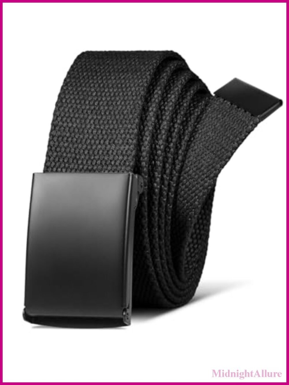 Men's Adjustable Holeless Belt Canvas Web Metal Buckle Golf Casual
